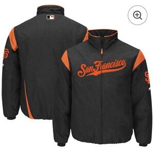 Majestic Black and Orange San Francisco Bomber Jacket